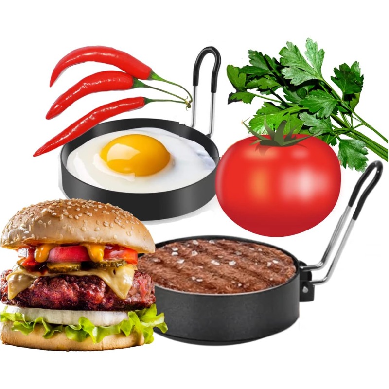 Egg Ring Mold Stainless Steel  - Mini Pancake Griddle 评论和价格