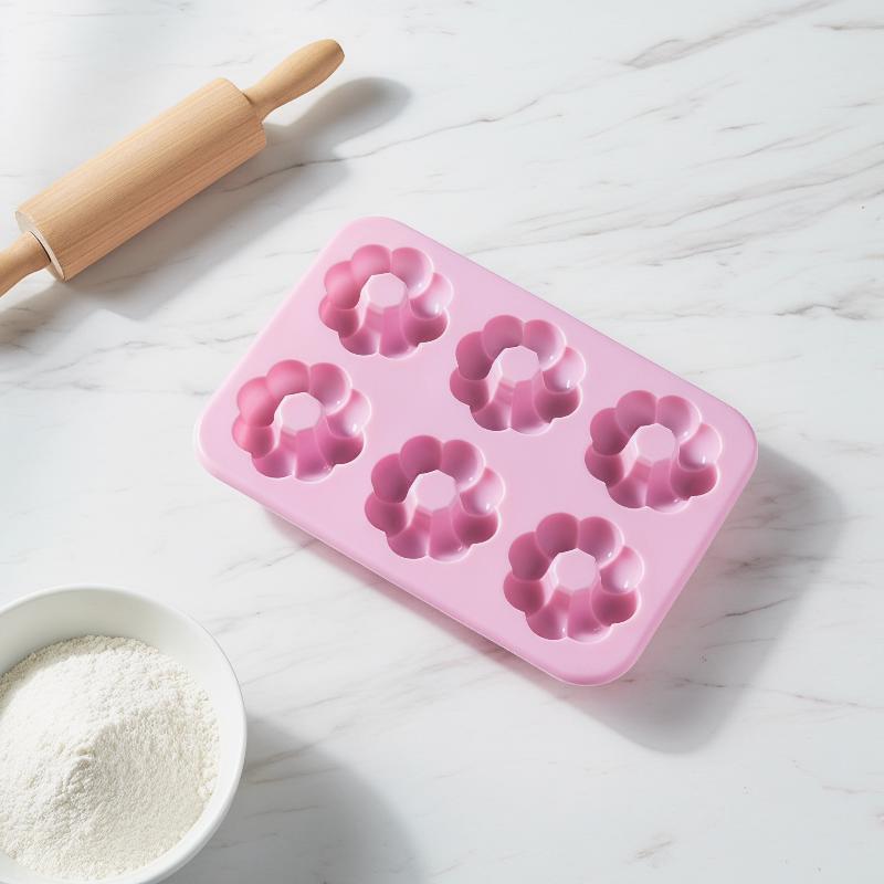 6 Cavity Non-Stick Silicone Do - Donut Mold Silicone 评论和价格