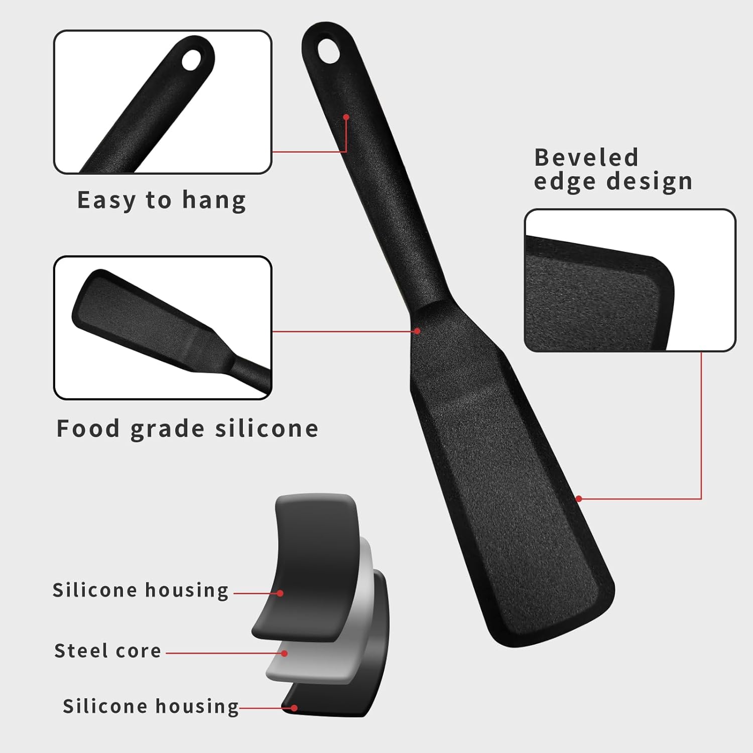 1Pcs Food-Grade Silicone Thin  - Okonomiyaki Spatula 评论和价格